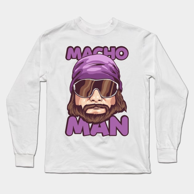 purple macho face Long Sleeve T-Shirt by sisha6666